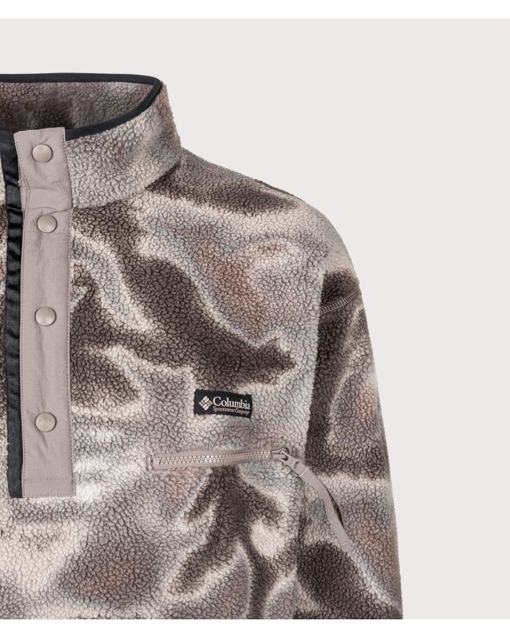 Columbia Gray Regular Fit Helvetia Ii Printed Half Snap Fleece for men