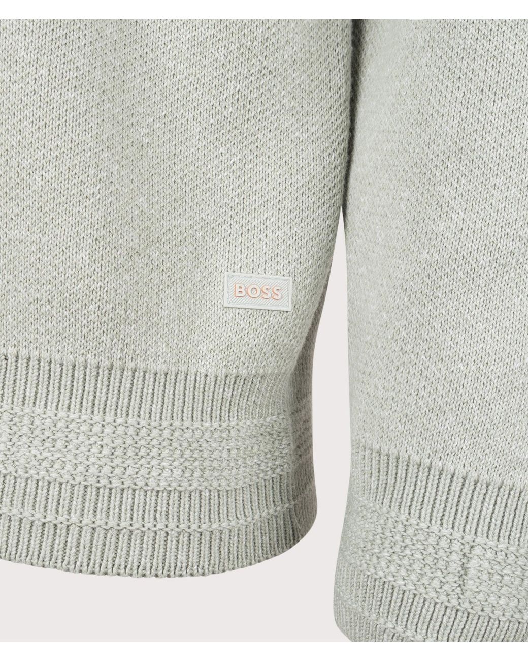 Boss Gray Regular Fit Kokoage Knitted Jumper for men