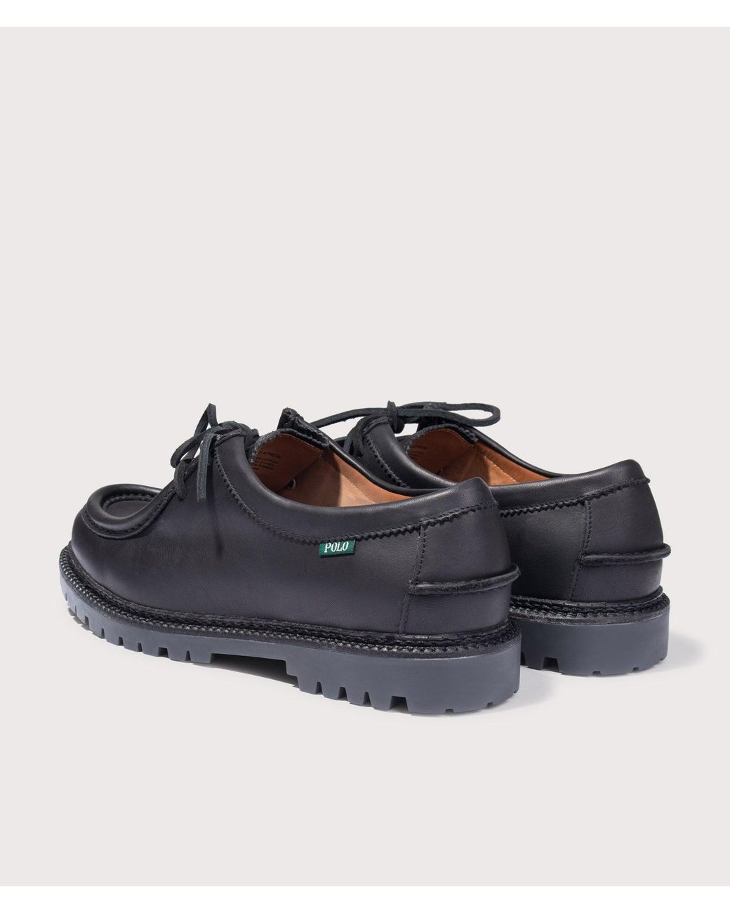 Polo Ralph Lauren Blue Jett Lug-Sole Leather Moc-Toe Shoes for men