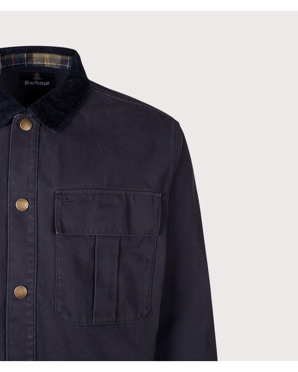 Barbour Blue Relaxed Fit Ursula Canvas Overshirt for men