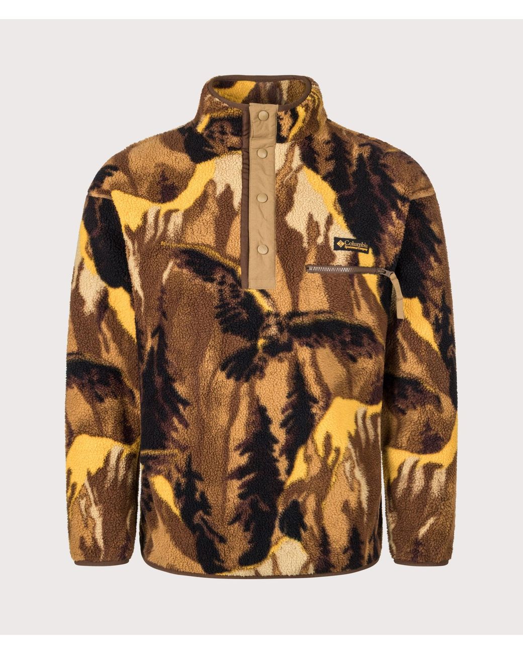 Columbia Orange Regular Fit Helvetia Ii Printed Half Snap Fleece for men
