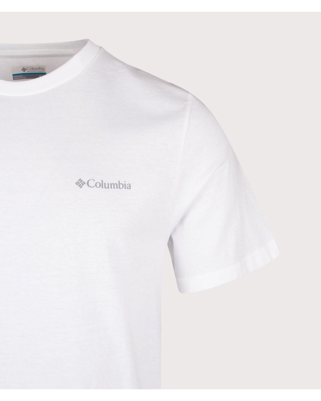 Columbia White Regular Fit Csc Basic T-Shirt for men
