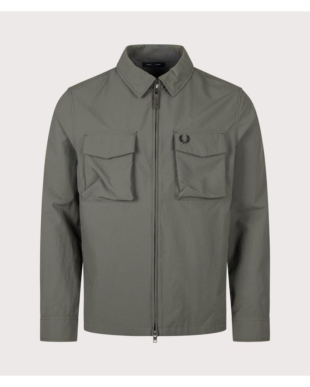 Fred Perry Gray Regular Fit Ripstop Pocket Overshirt for men
