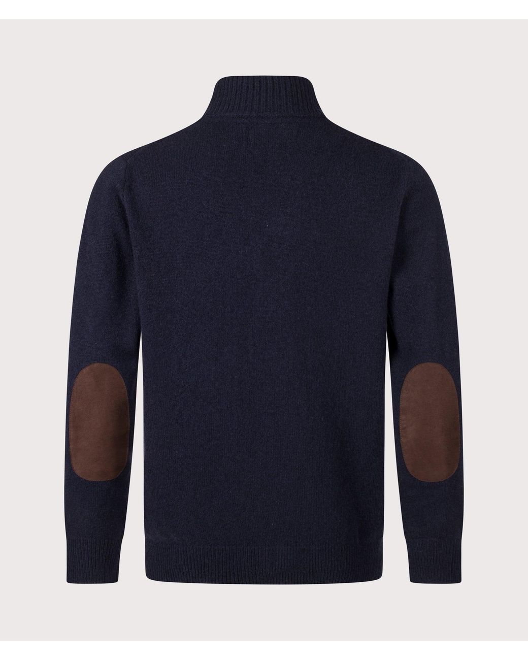 Barbour Blue Essential Patch Zip Through Knitted Jumper for men