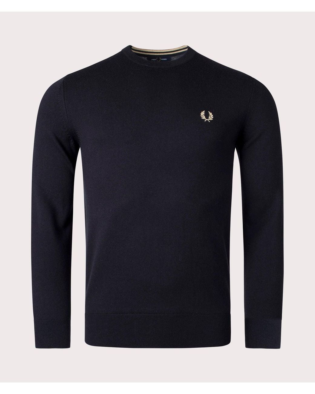 Fred Perry Blue Classic Crew Neck Jumper for men