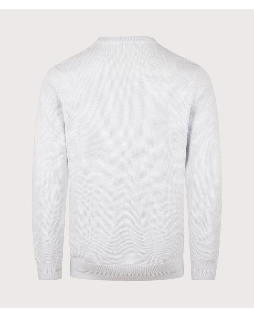 Fred Perry White Regular Fit Piqué Stitch Jumper for men