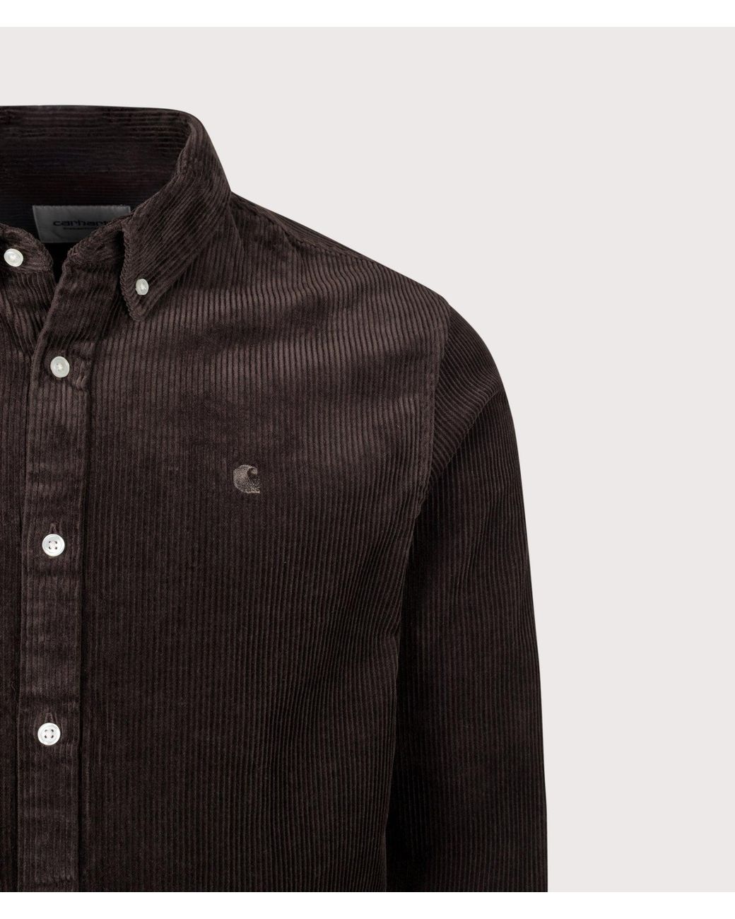 Carhartt Black Regular Fit Madison Cord Shirt for men