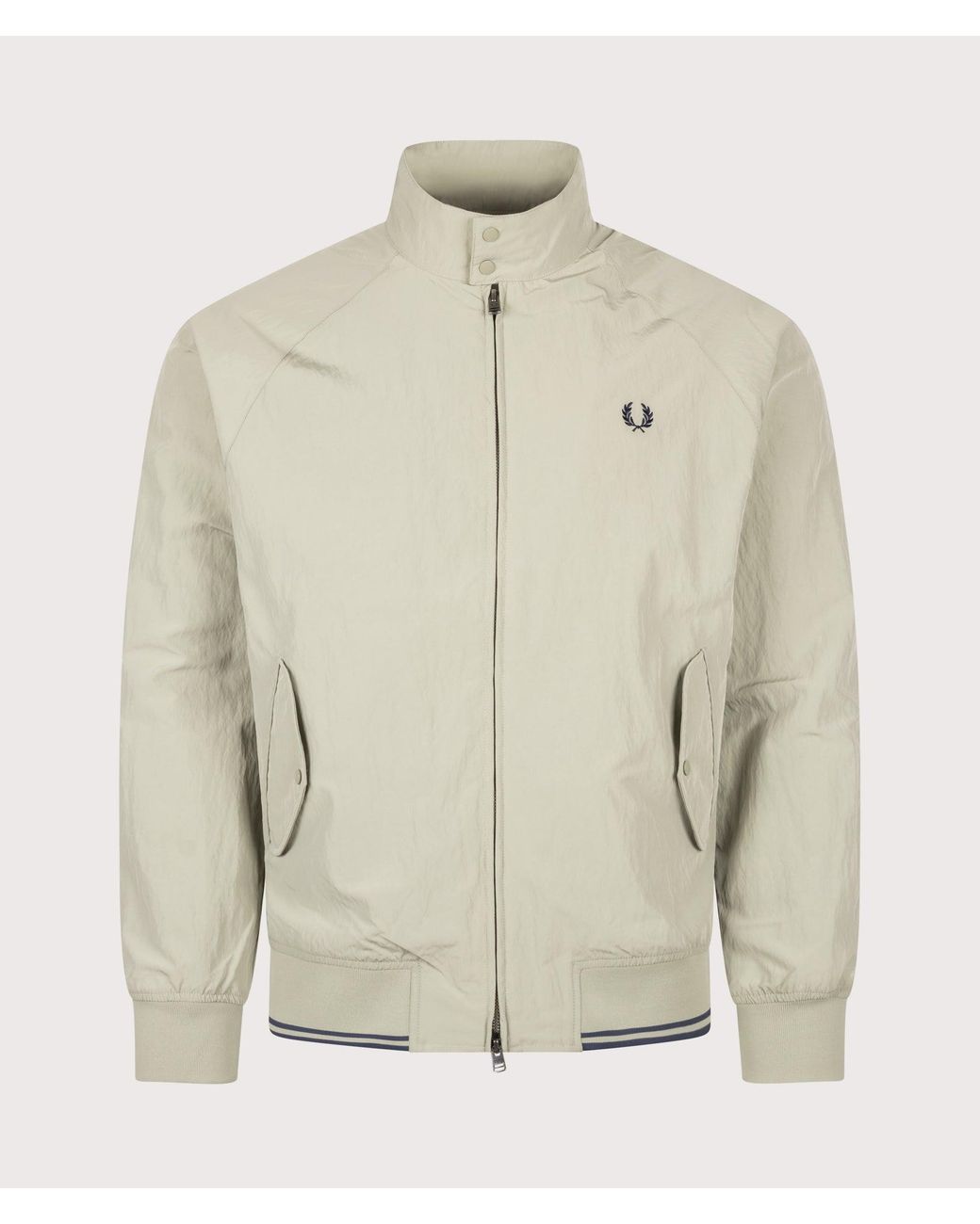 Fred Perry Natural Regular Fit Crinkle Nylon Harrington Jacket for men