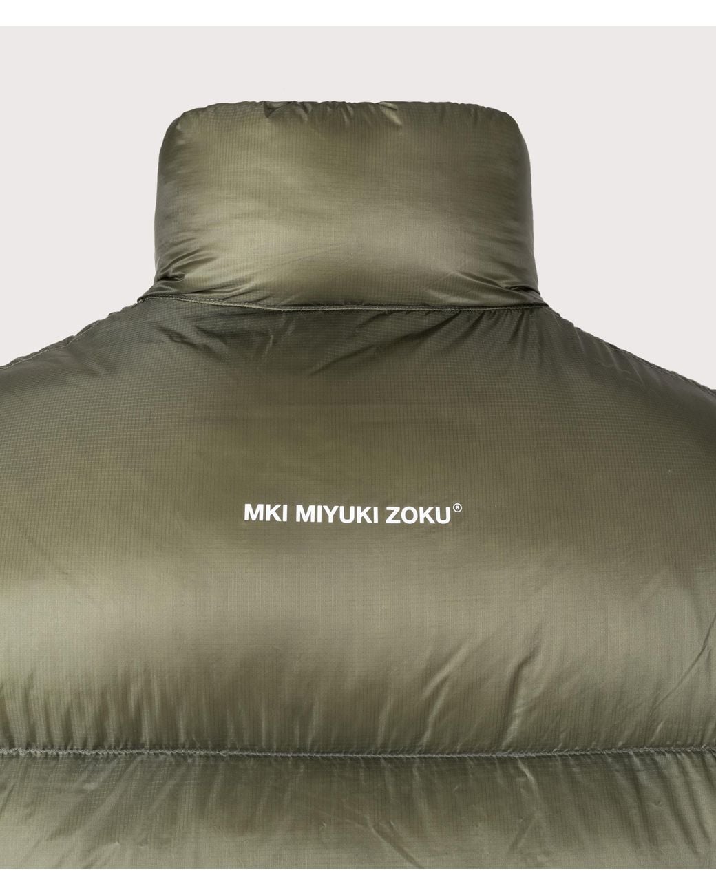 MKI Miyuki-Zoku Green Translucent Funnel Neck Bubble Jacket for men