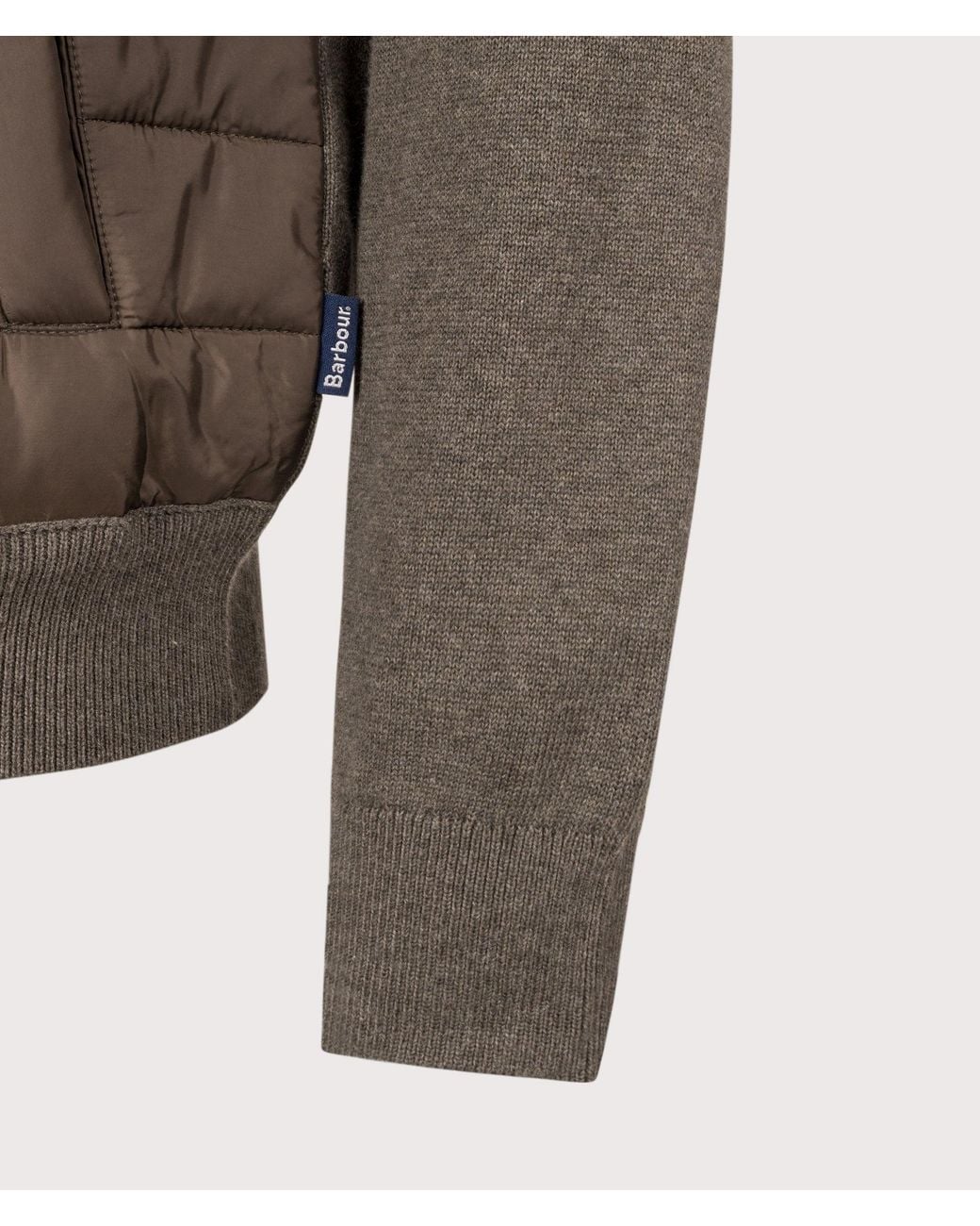 Barbour Brown Tailored Fit Carn Baffle Zip Through Jumper for men