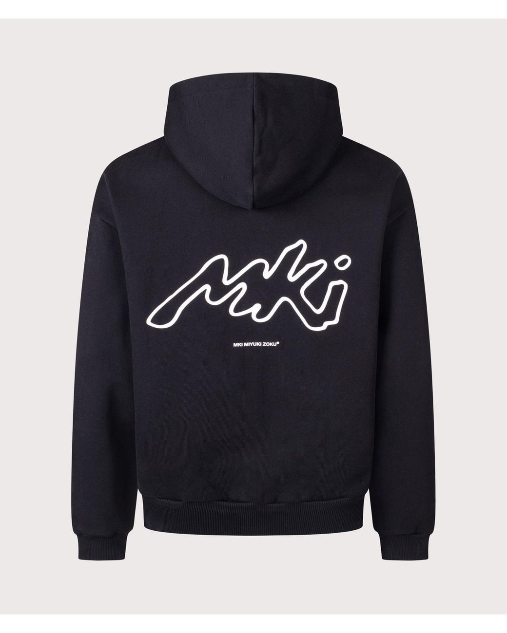 MKI Miyuki-Zoku Blue Oversized Box Fit Ink Line Hoodie for men