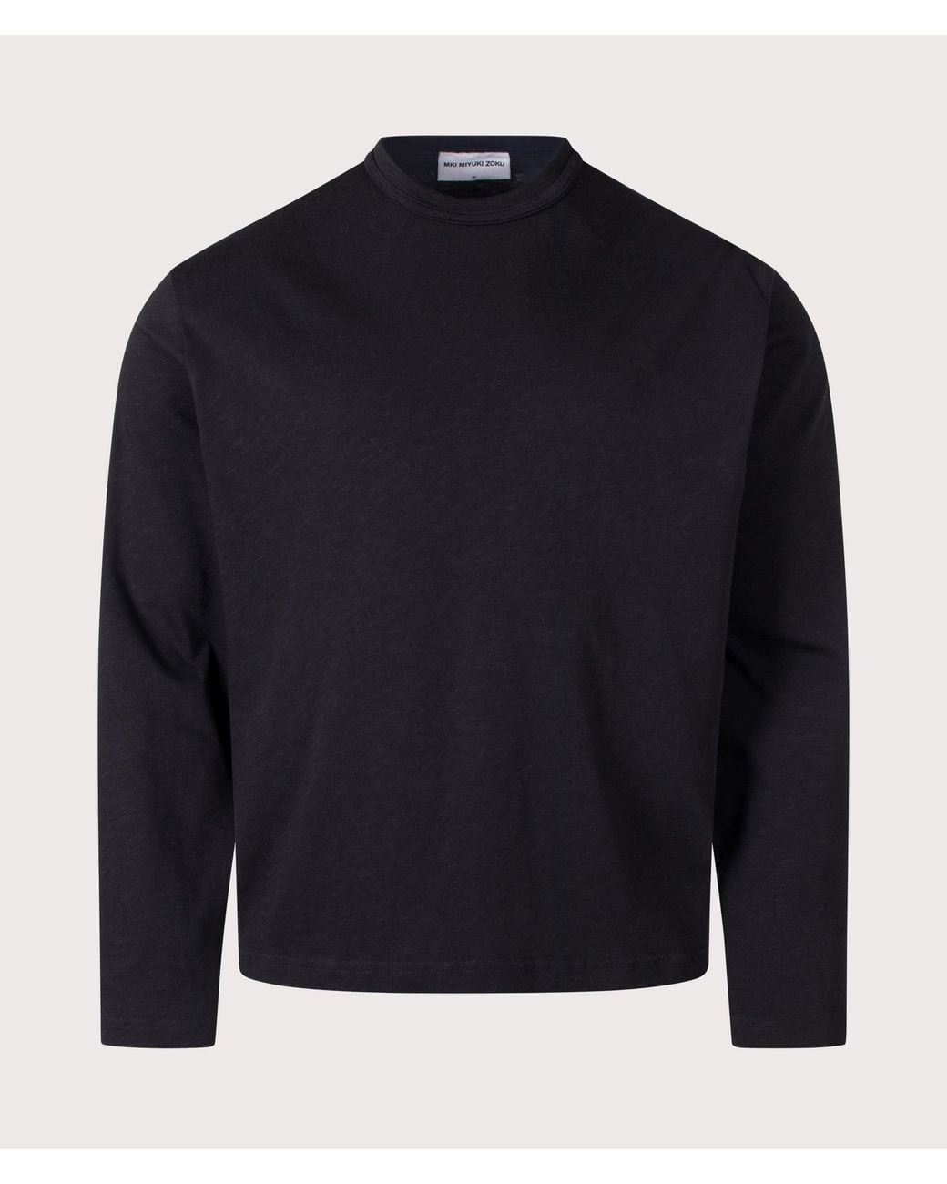 MKI Miyuki-Zoku Blue Relaxed Fit 220 Gsm Slub Long Sleeve T-Shirt for men