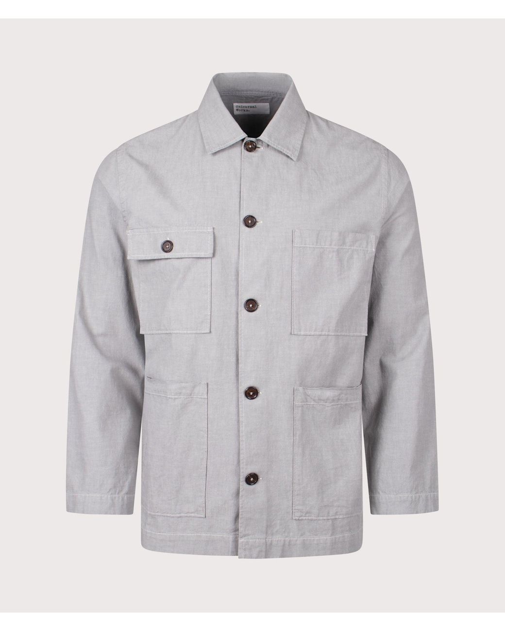 Universal Works Gray Dockside Overshirt for men