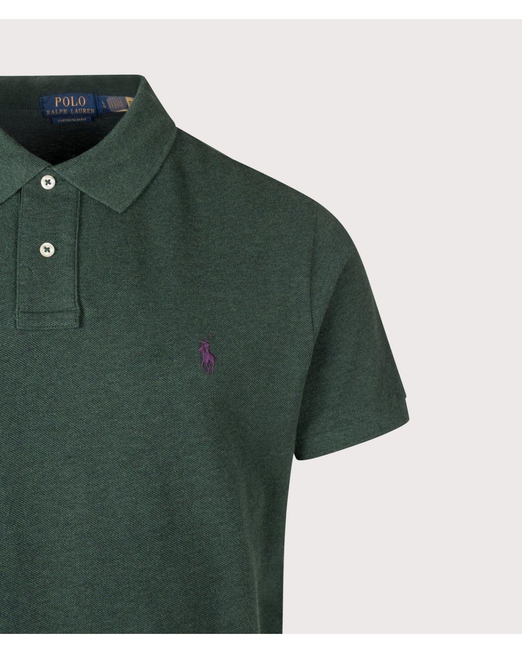 Polo Ralph Lauren Green Custom Slim Fit Mesh Polo Shirt for men