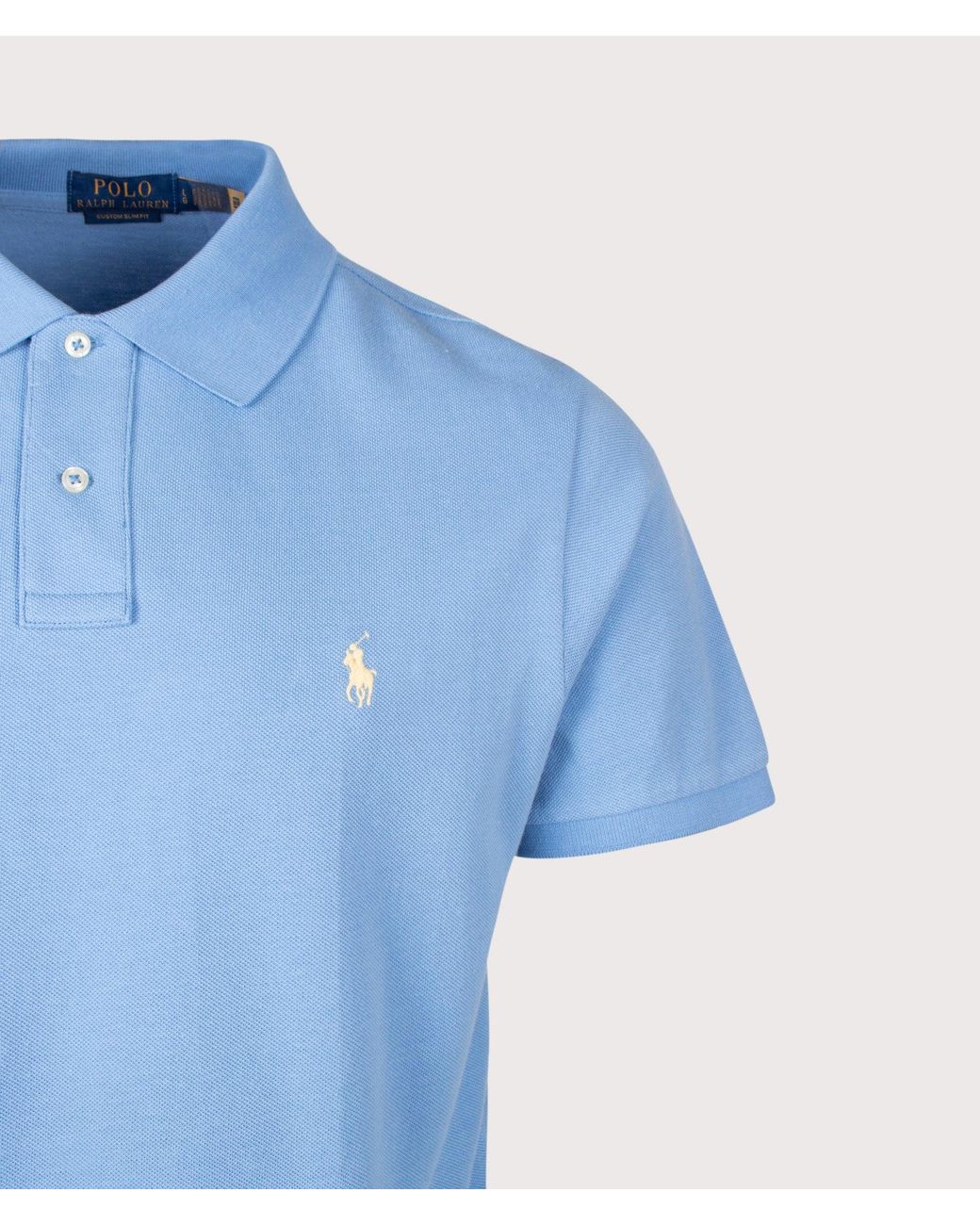 Polo Ralph Lauren Blue Custom Slim Fit Mesh Polo Shirt for men