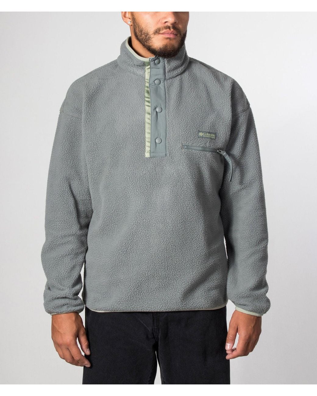 Columbia Gray Regular Fit Helvetia Ii Half Snap Fleece for men