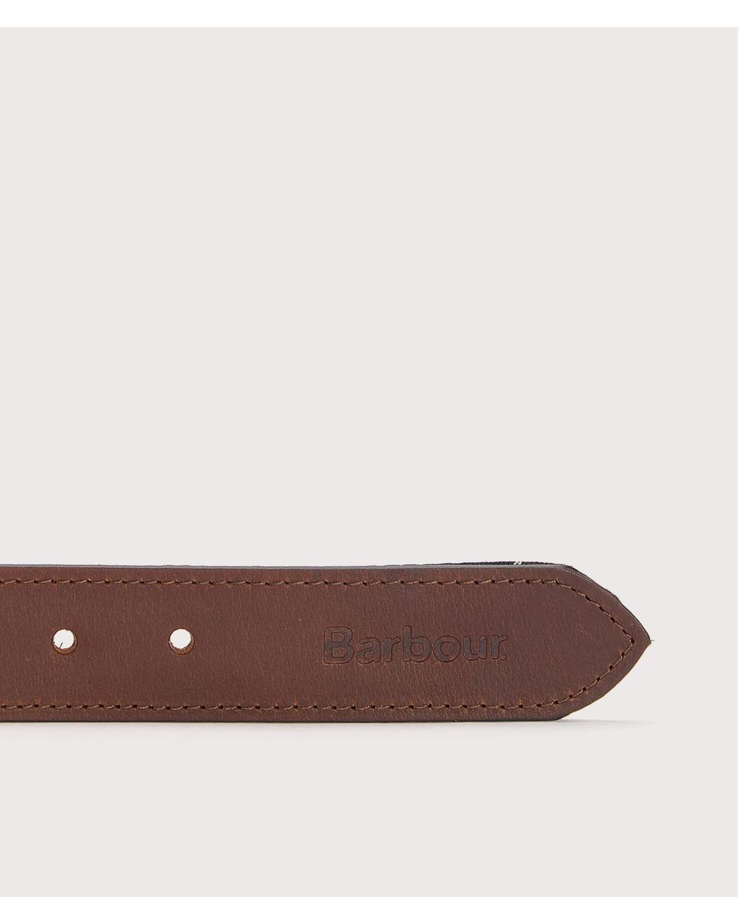 Barbour Brown Reversible Tartan Leather Belt for men