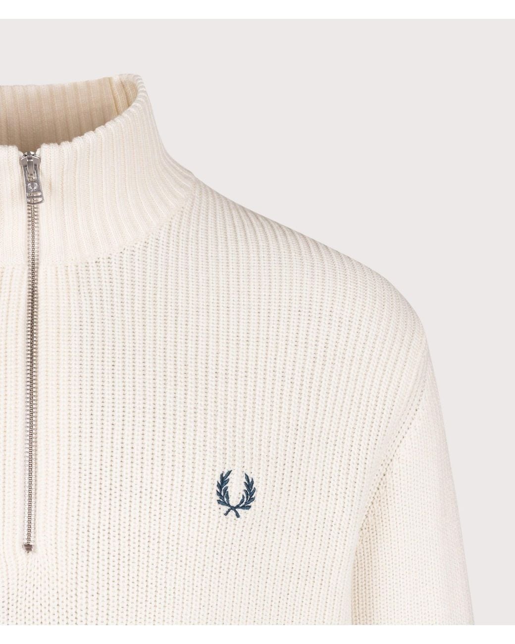 Fred Perry Natural Regular Fit Fisherman Half Zip Jumper for men