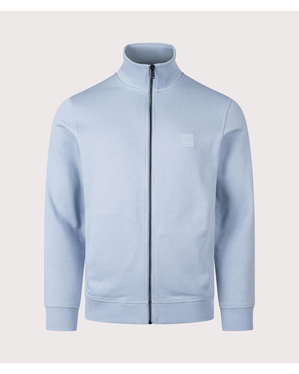Boss Blue Regular Fit Zestart Zip Through Sweatshirt for men
