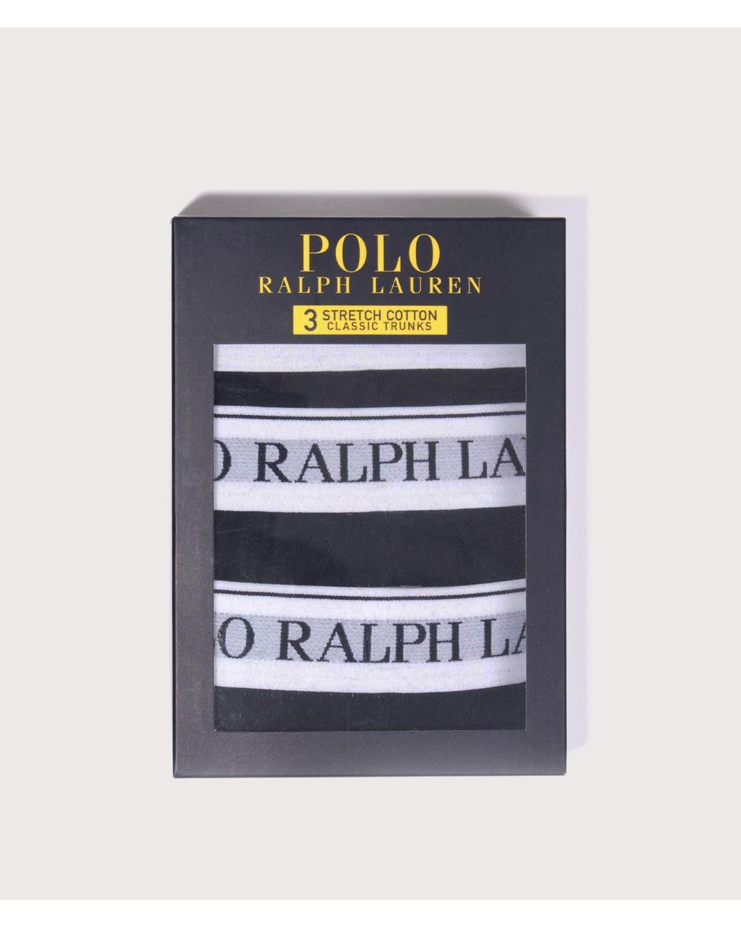 Polo Ralph Lauren Black 3 Pack Of Classic Stretch Cotton Trunks for men