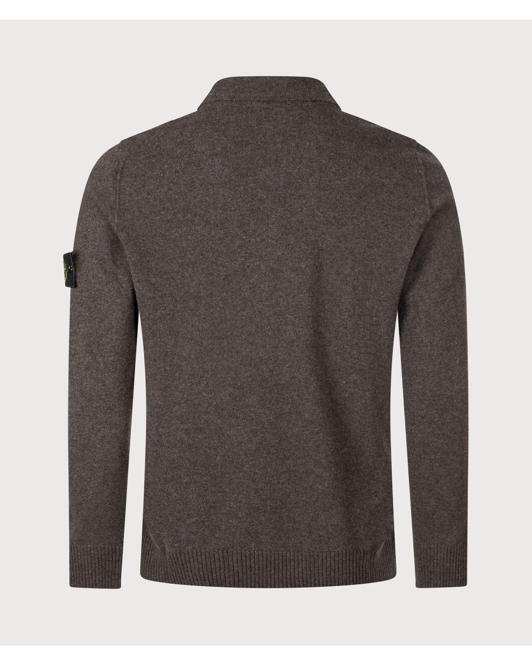 Stone Island Gray Loose Fit Light Rws Geelong Wool Polo Collar Jumper for men