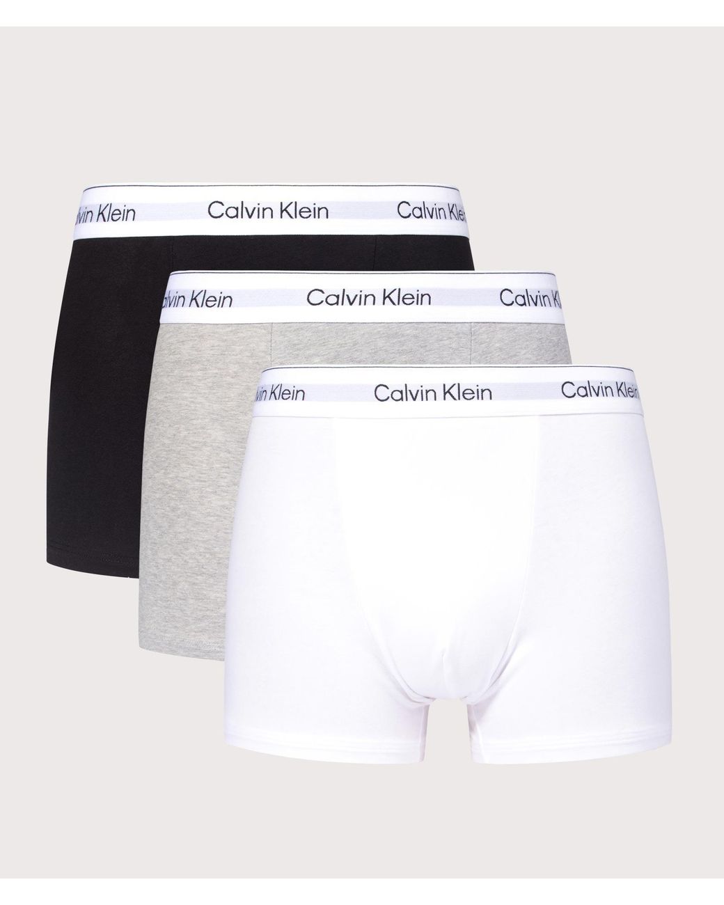 Calvin Klein White 3 Pack Relaxed Fit Trunks for men