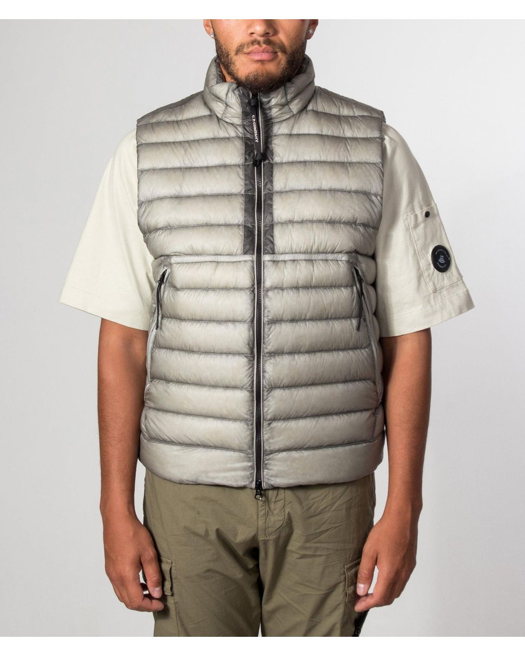C P Company Gray D.D. Shell Down Gilet for men