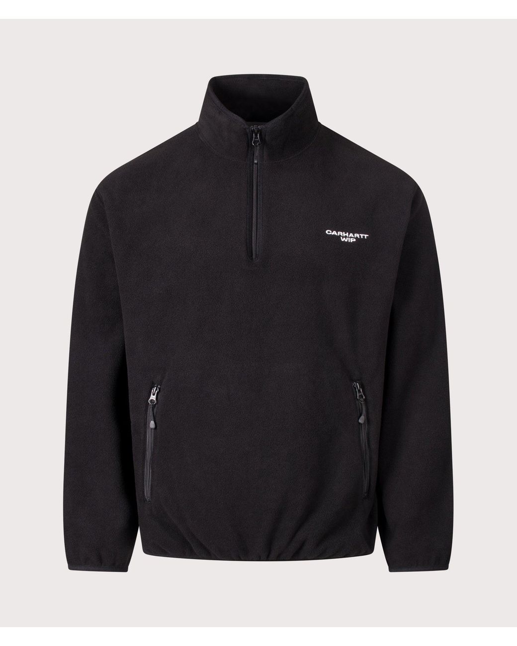 Carhartt Black Balloon Fit Edmore Quarter Zip Fleece Sweatshirt for men