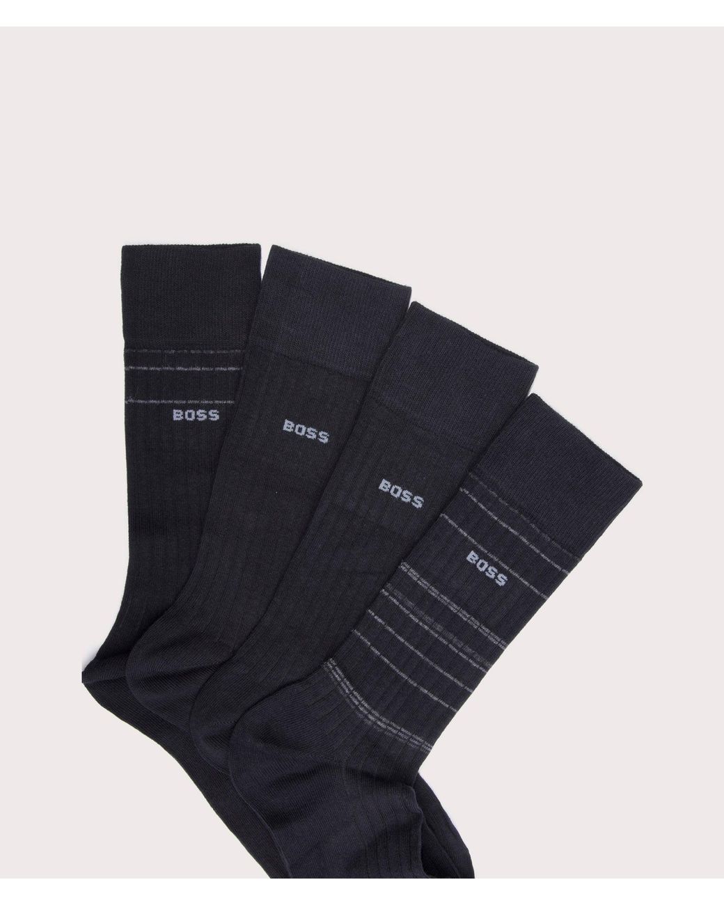 Boss Blue 4 Pack Rs Rib Socks for men