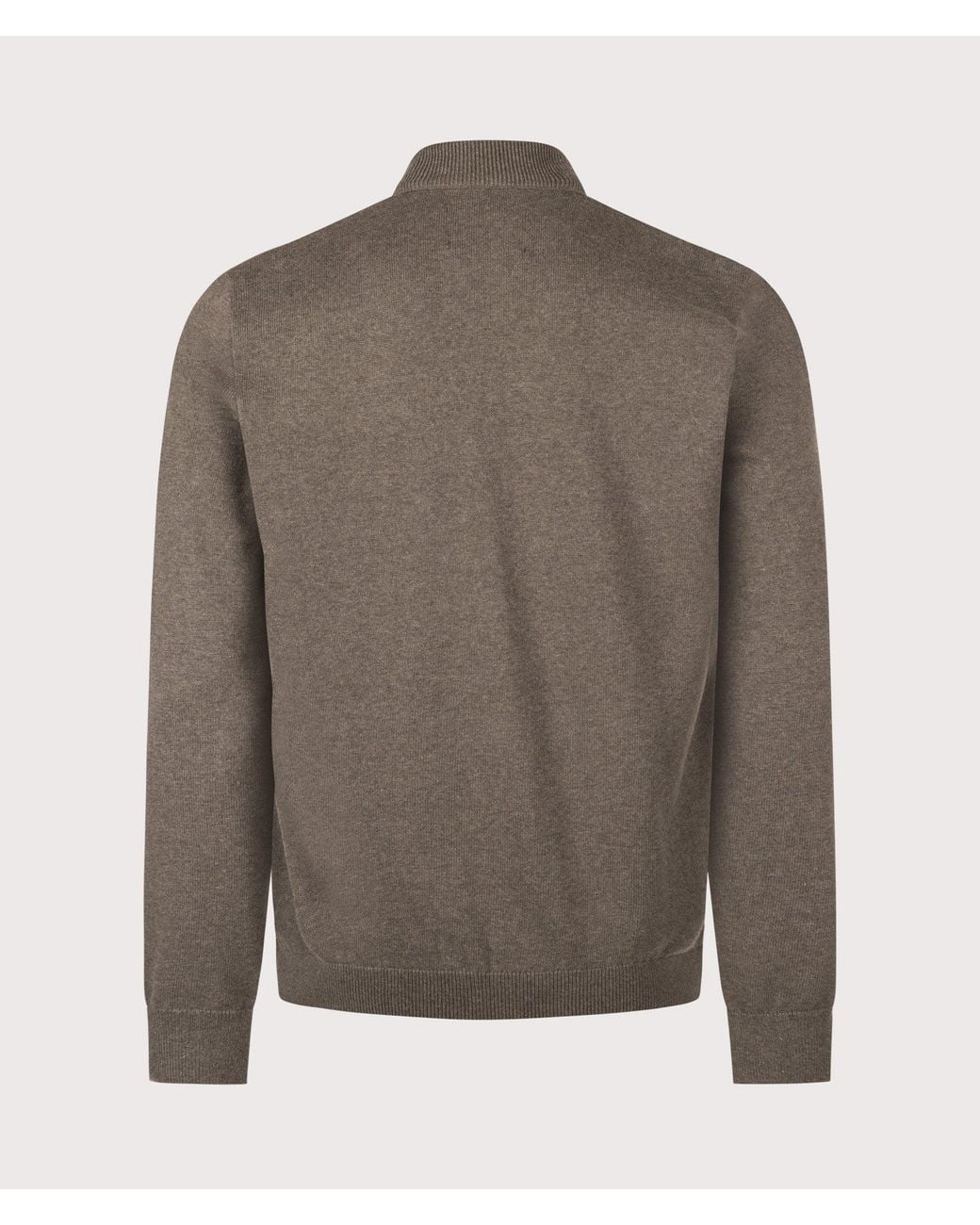 Barbour Brown Tailored Fit Carn Baffle Zip Through Jumper for men