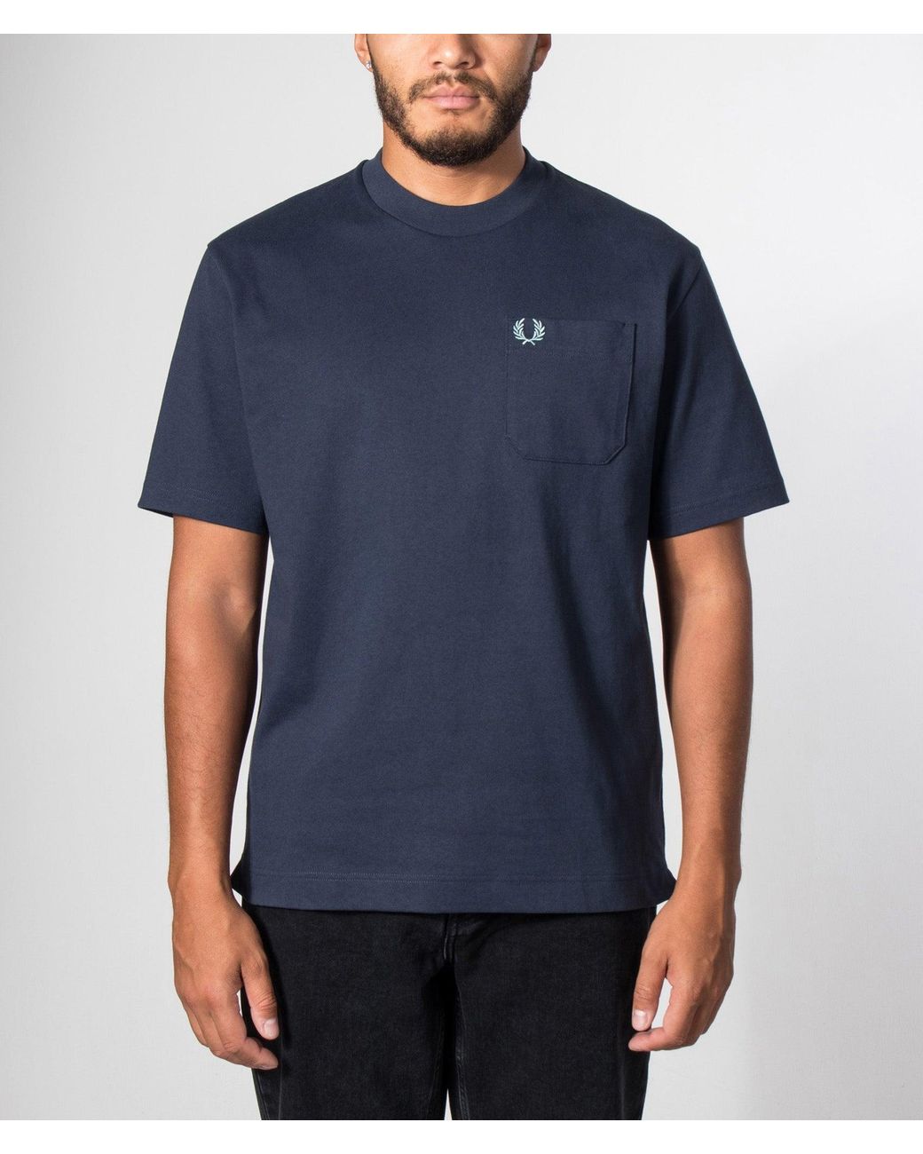 Fred Perry Blue Relaxed Fit T-Shirt for men