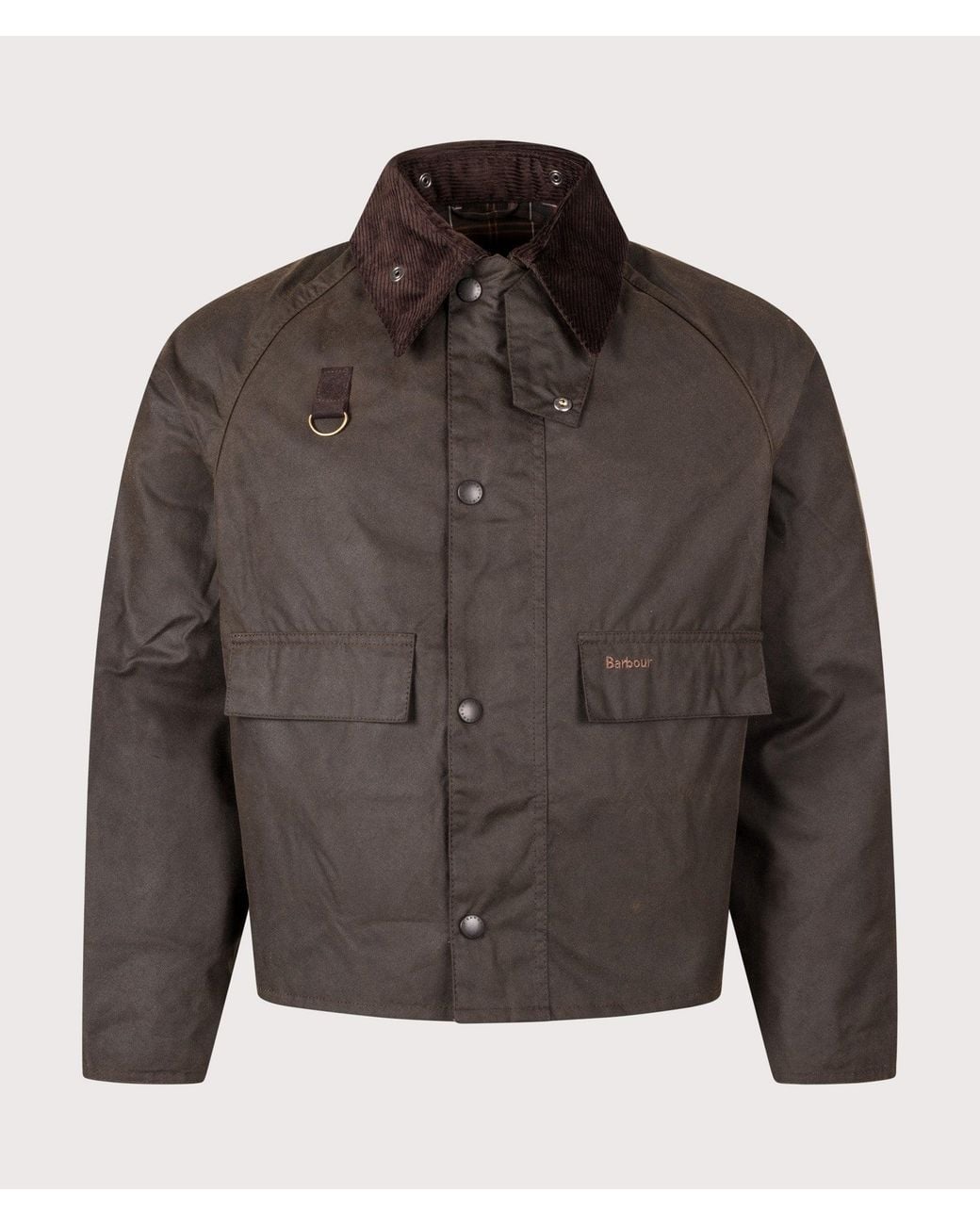Barbour Gray Cropped Spey Wax Jacket for men