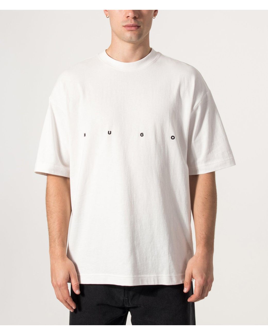 HUGO White Oversized Dariso T-Shirt for men