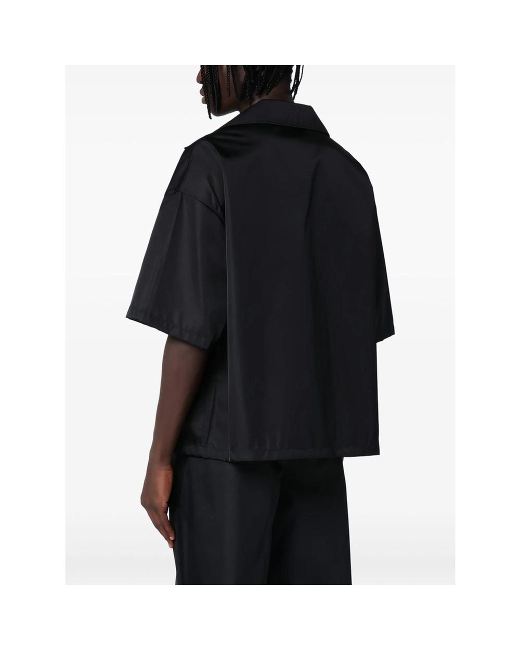 Prada Black Re-Nylon Short-Sleeved Shirt for men