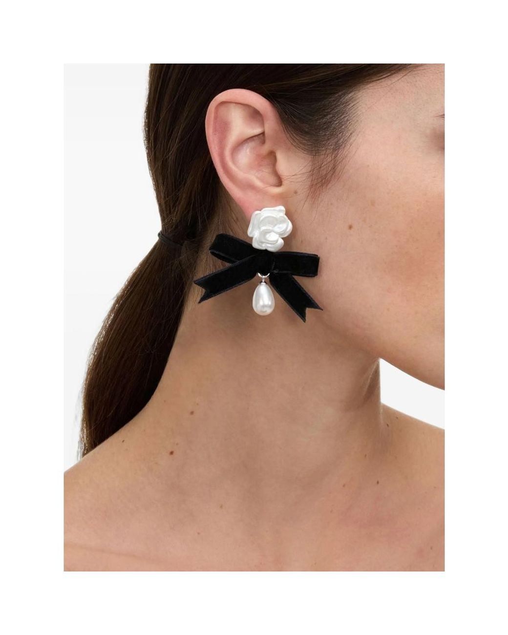 Self-Portrait Black Earrings