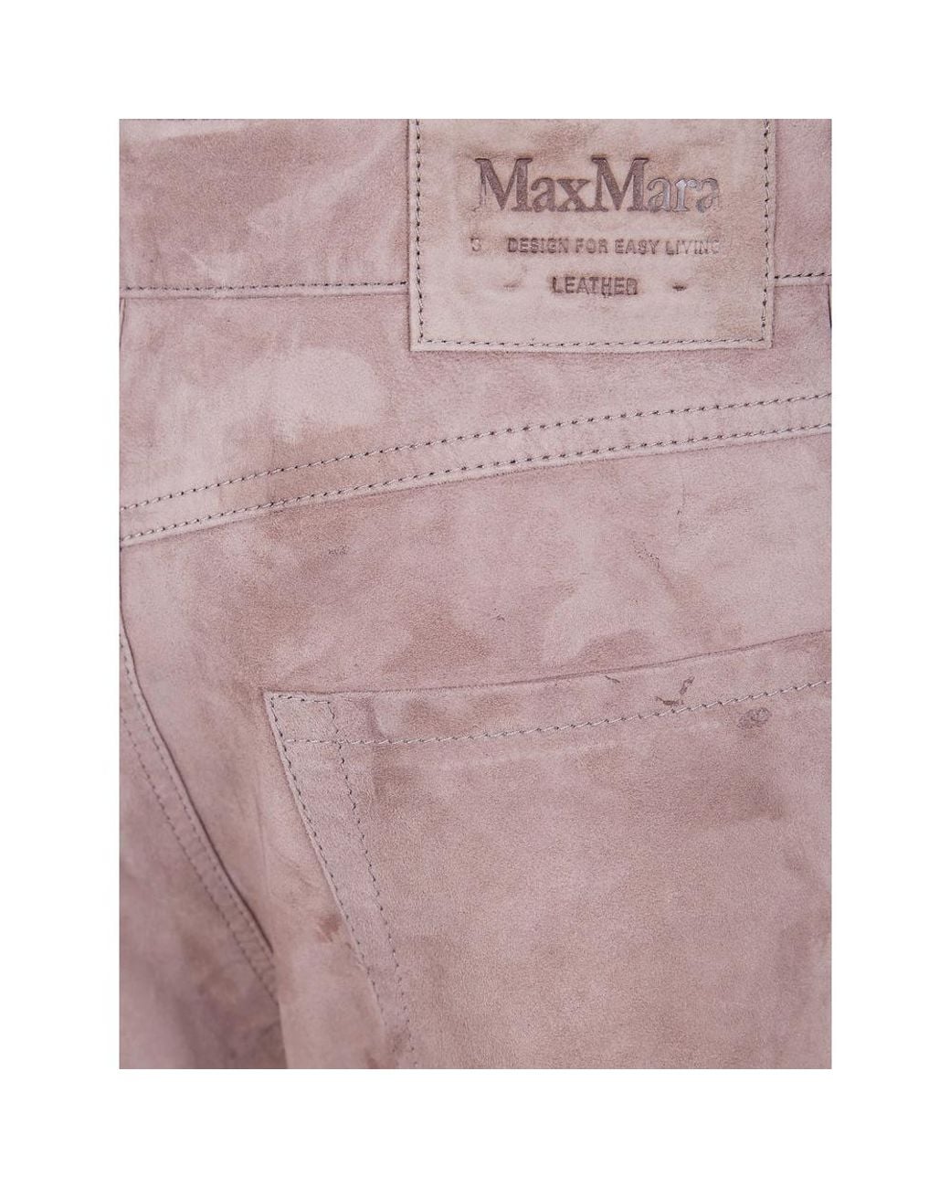 Max Mara Purple Leather Trousers