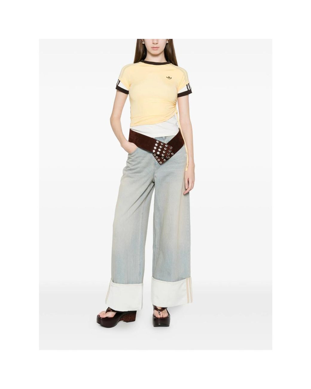 Adidas Gray Cuffed Light Denim Trousers