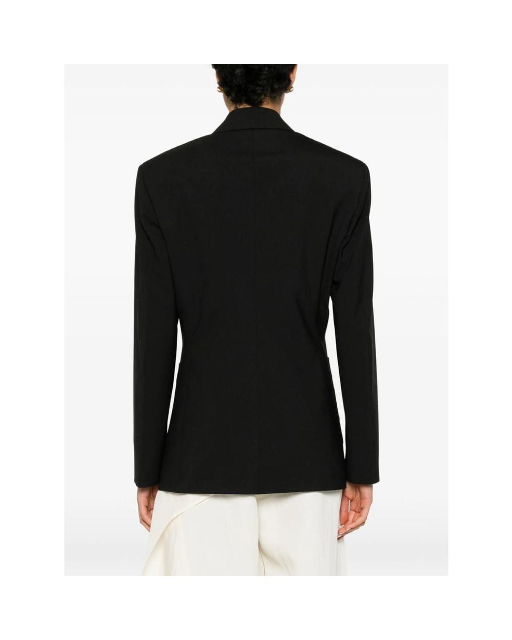 Covert Black Single-Breasted Patch-Pocket Blazer