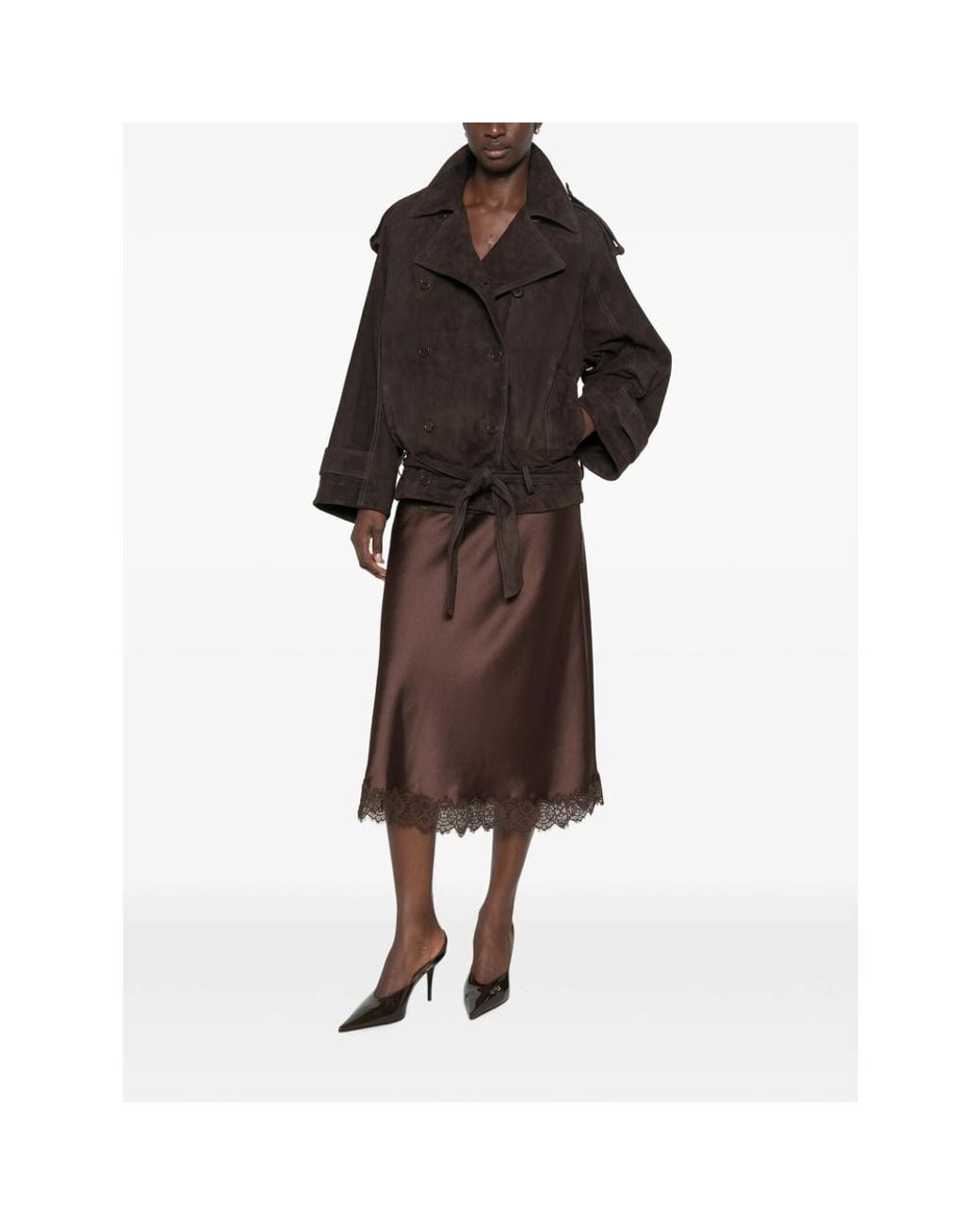 Salvatore Santoro Black Double-Breasted Suede Jacket