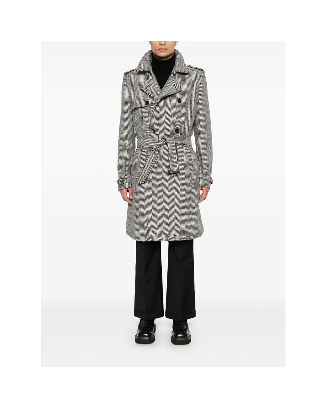 Eraldo Gray Herringbone Coat for men