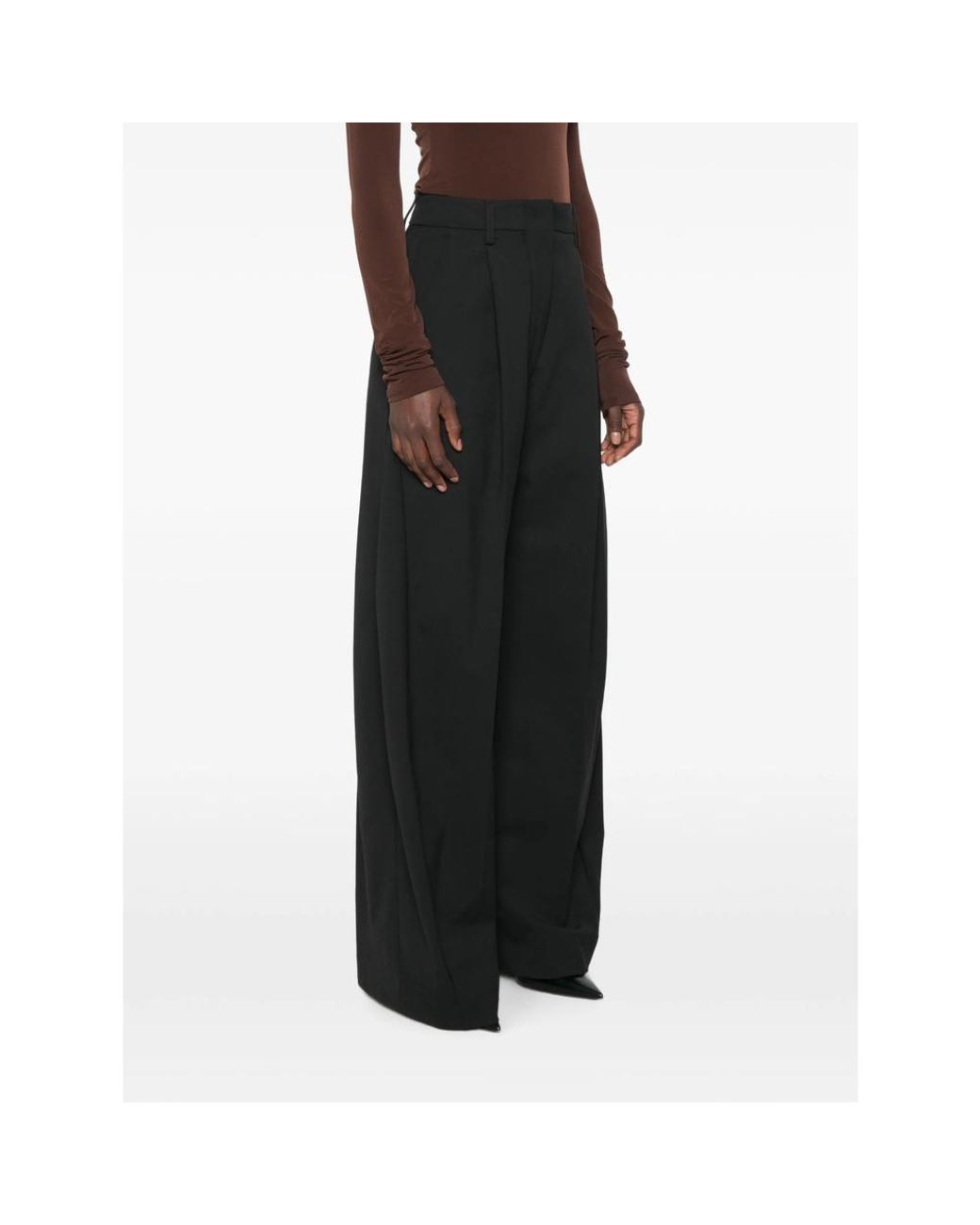Thelatest Black E-Billie Pleated Tailored Trousers