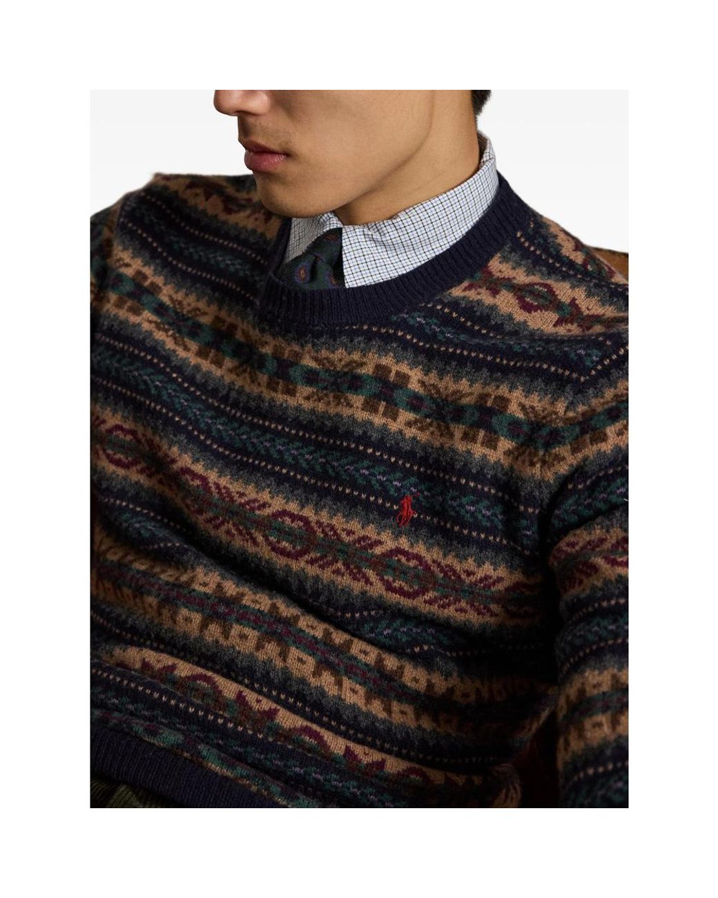 Ralph Lauren Black Fair Isle Sweater for men