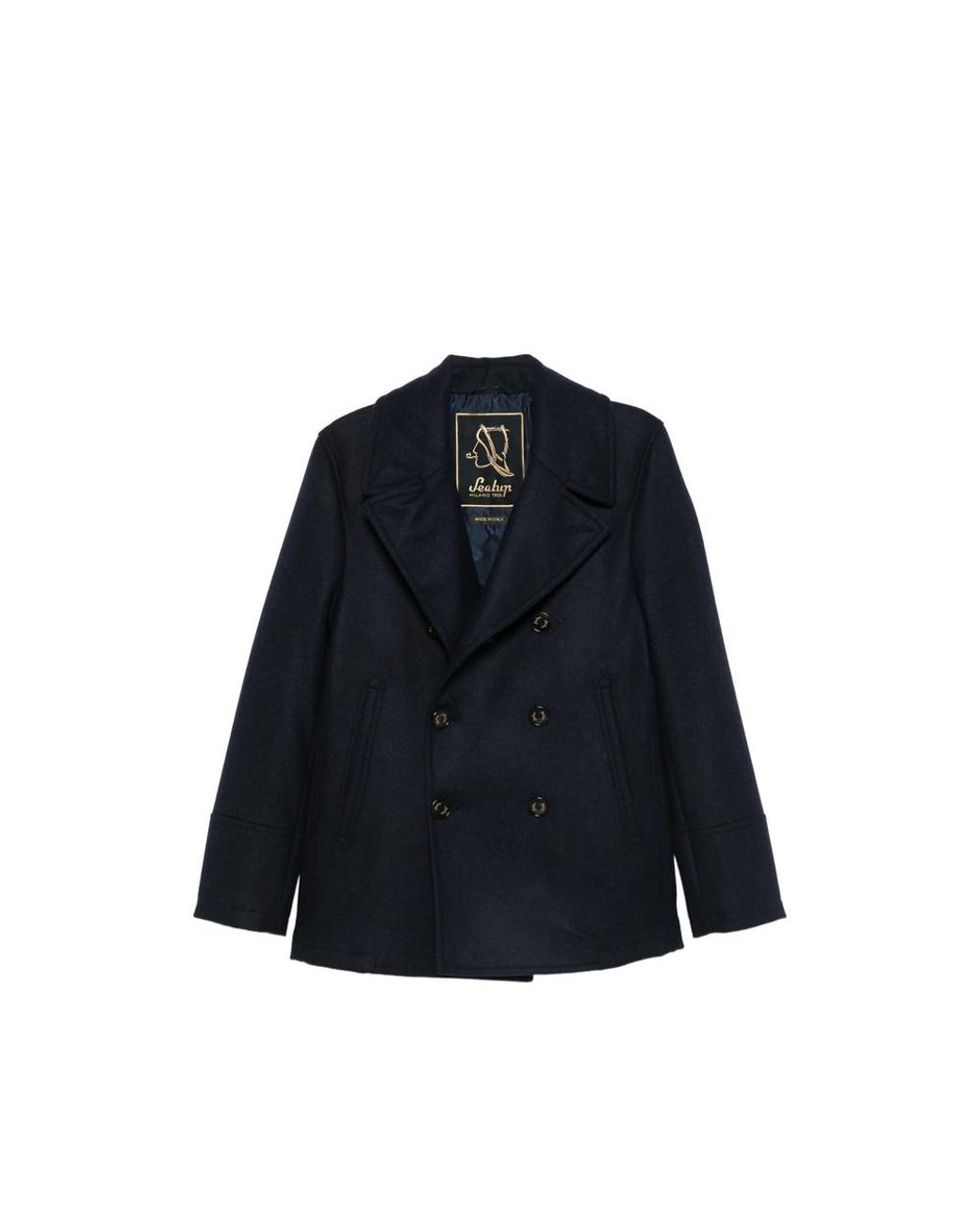 Sealup Blue Double-Breasted Button-Down Jacket for men