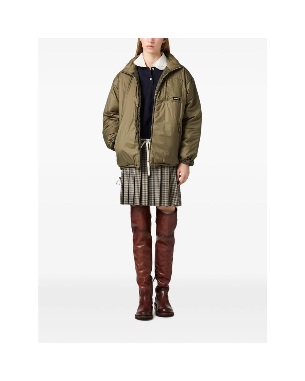 Miu Miu Green Medium-Weight Ripstop Down Jacket
