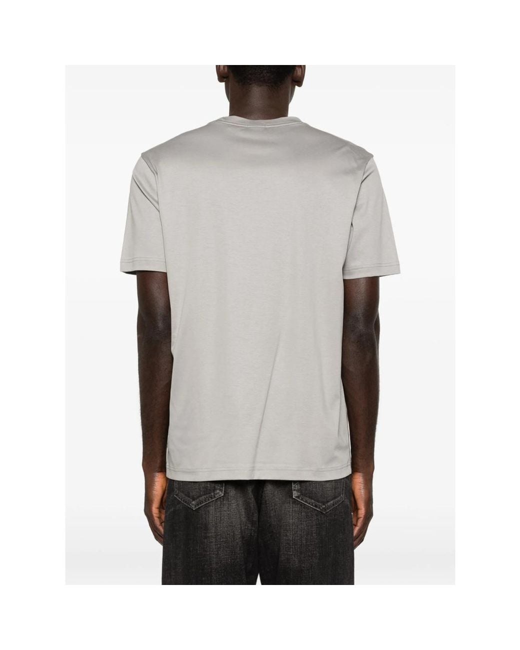 Boss Gray Geometric-Print T-Shirt for men
