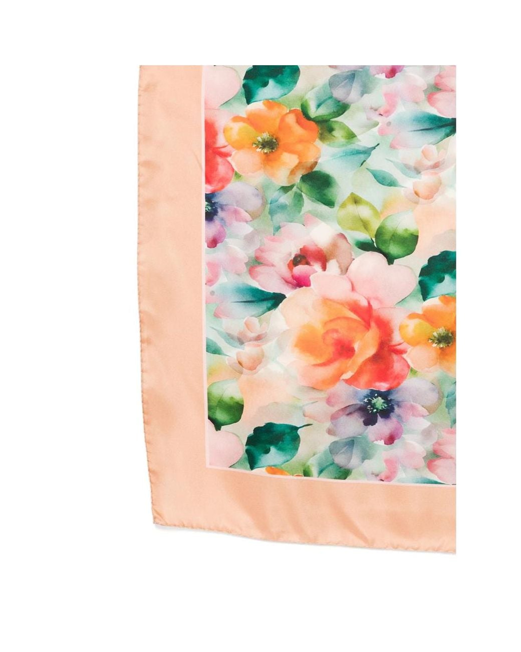 D'Aniello White Floral Print Scarf