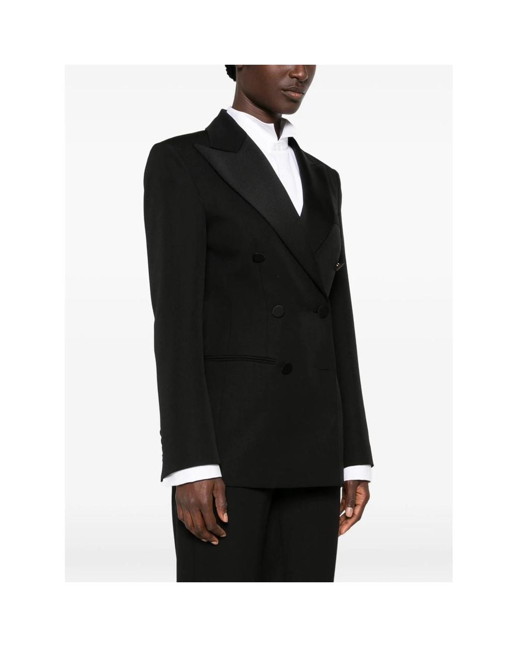 Seafarer Black Double-Breasted Peaked-Lapel Blazer
