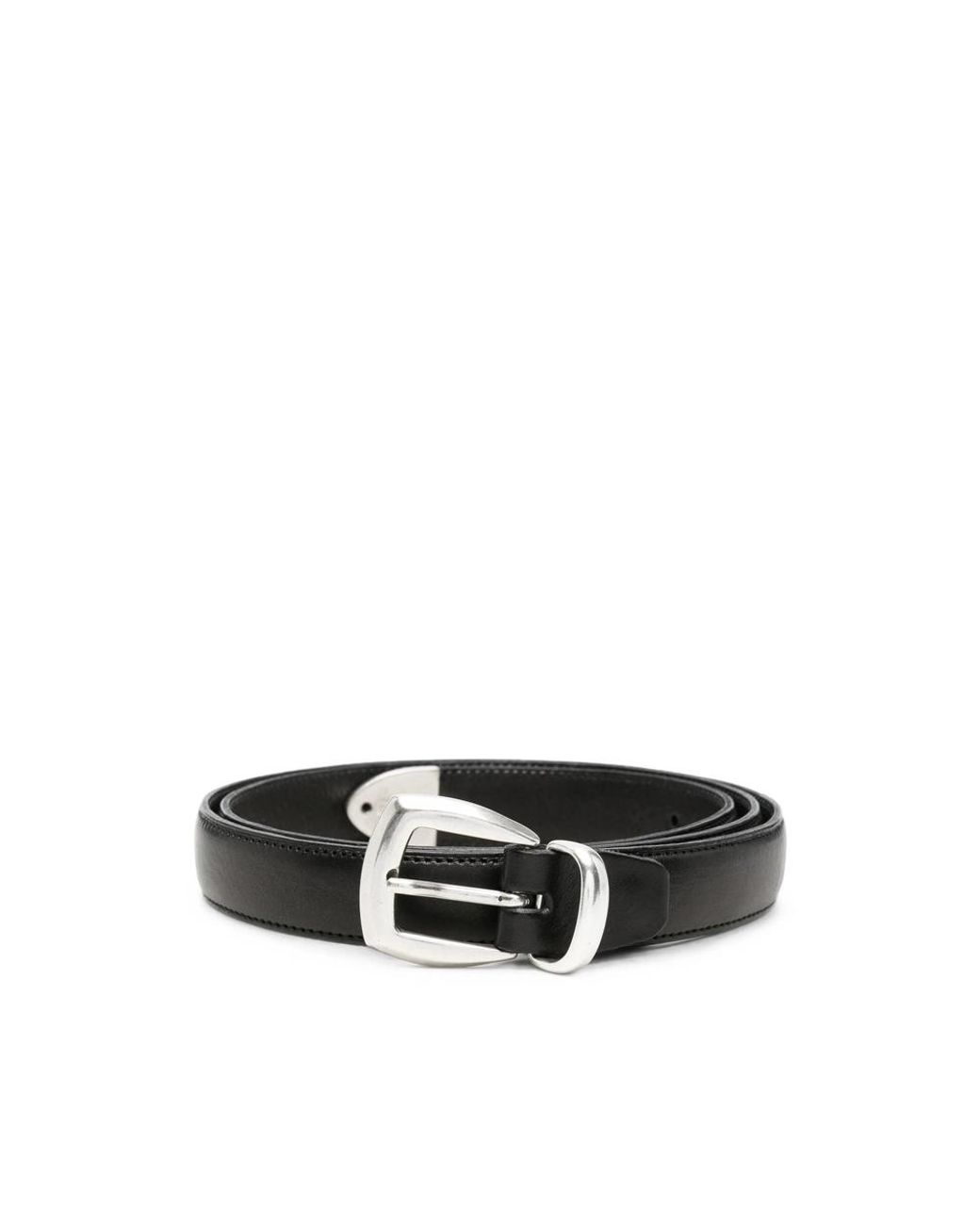 Eraldo Black Buckle-Fastening Leather Belt for men