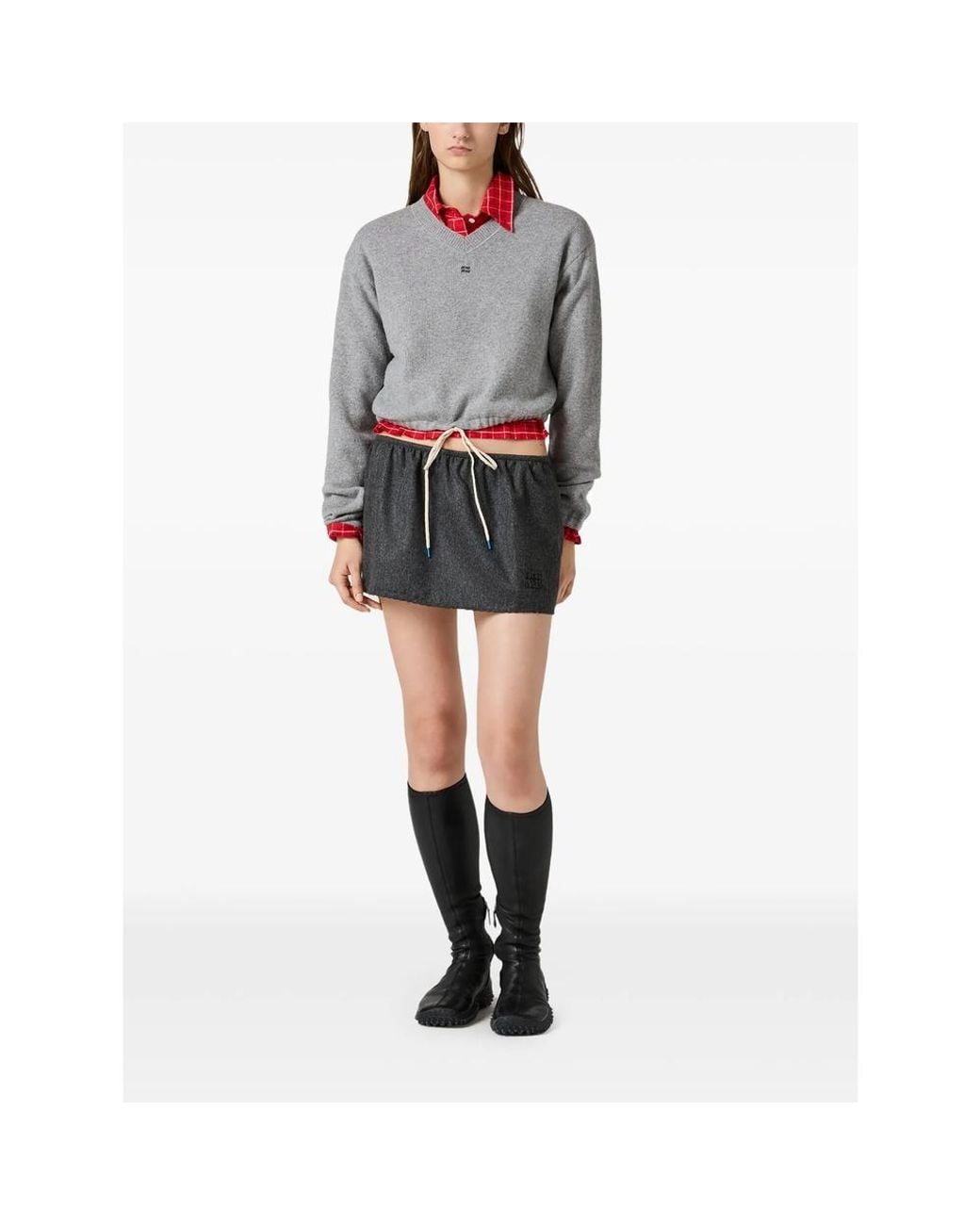 Miu Miu Gray Wool And Cashmere Sweater