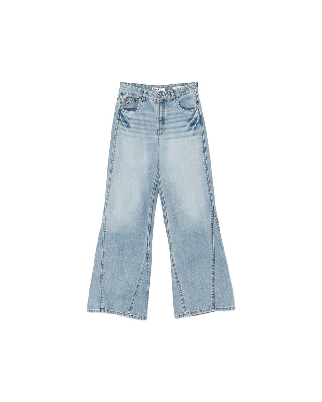Lois Blue Seam-Detail Flared Jeans